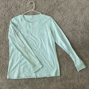 Vineyard vines, teal long sleeve cotton tee size small